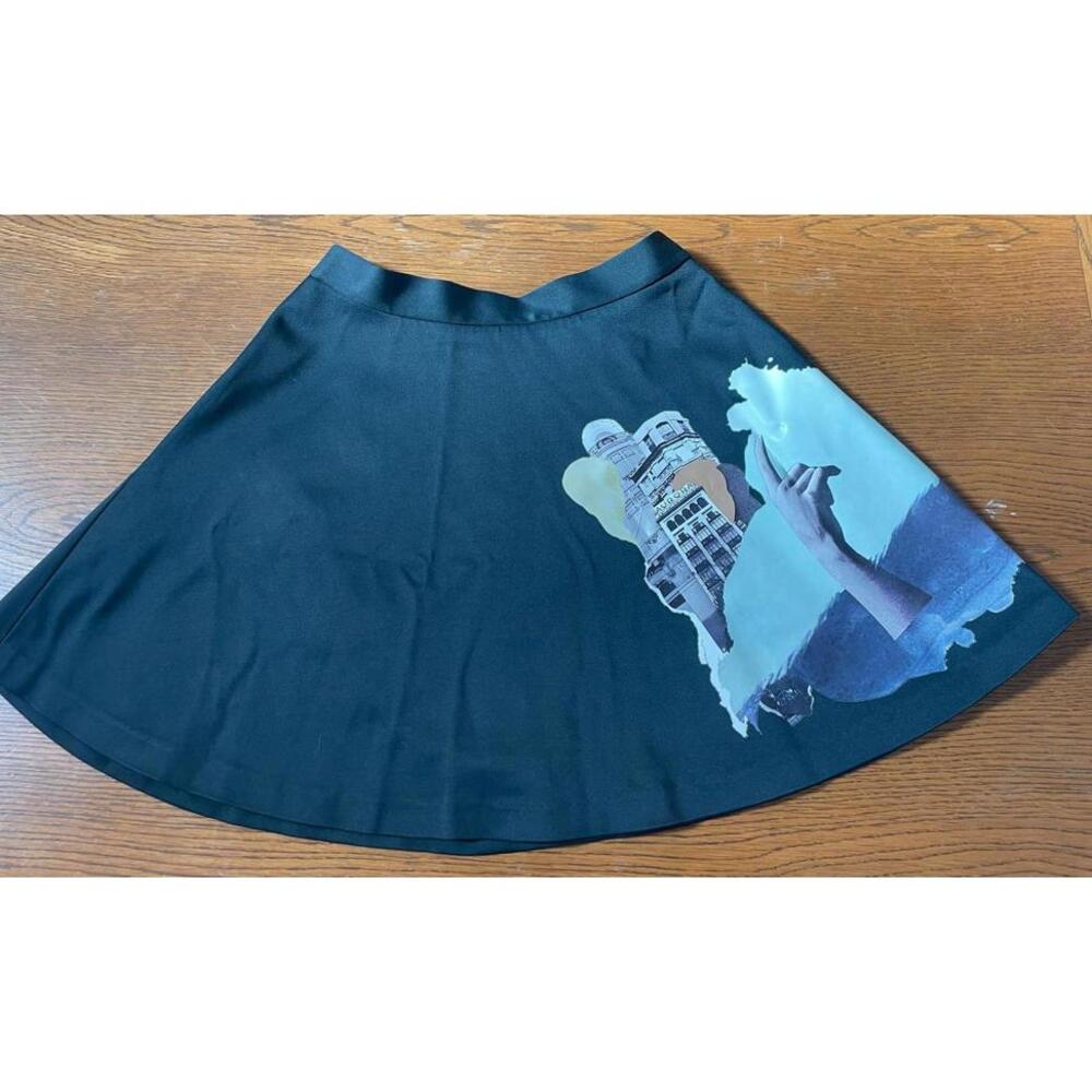Master Su Black Skirt with Artistic Print size 36